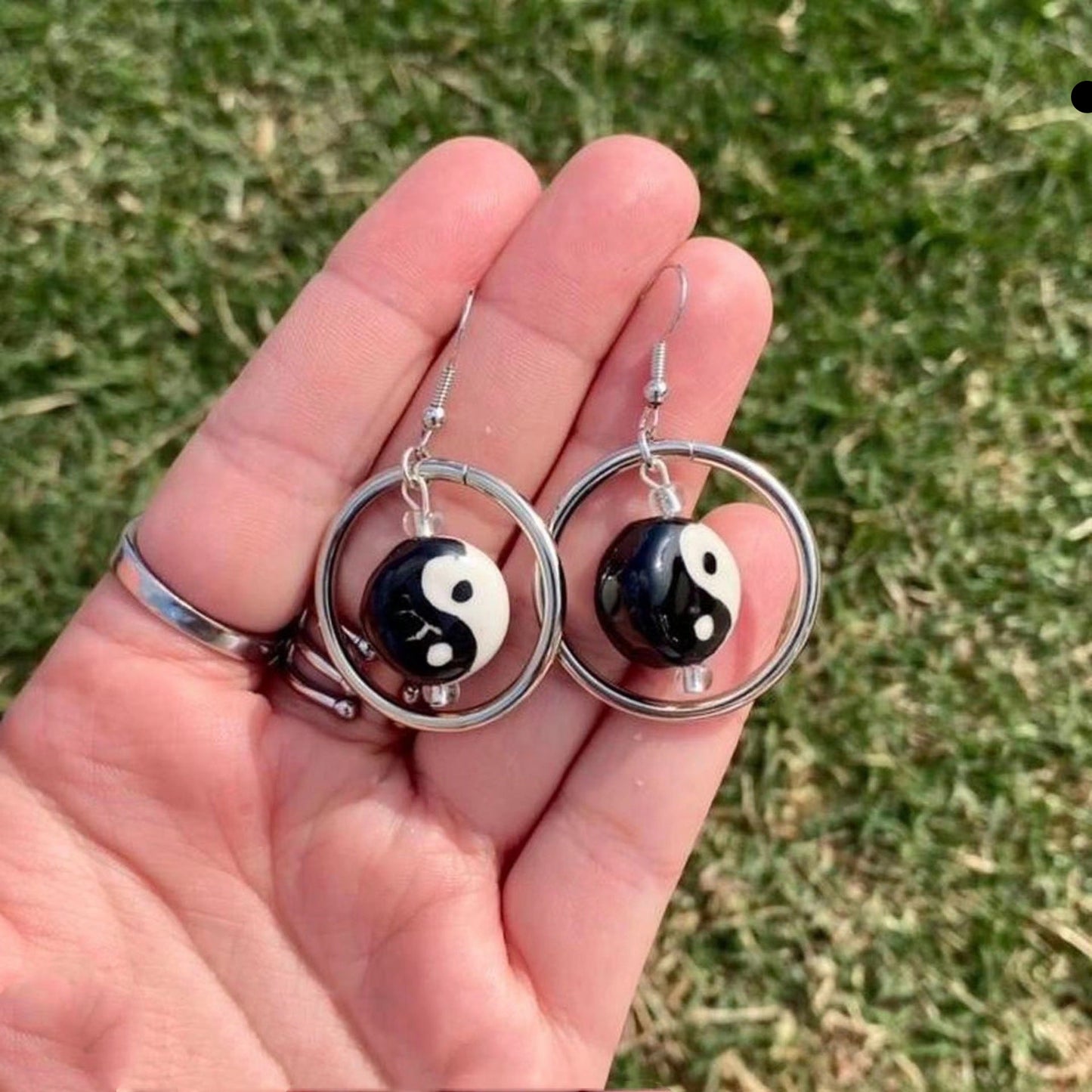 Ying and Yang Hoop Earrings