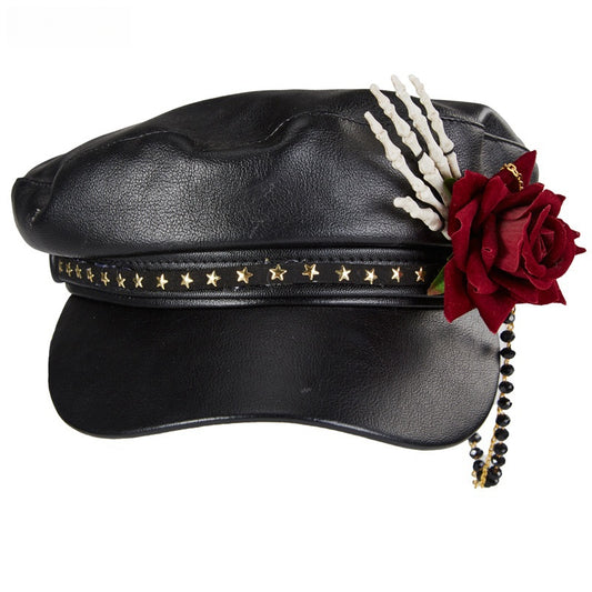 Reaper Rose Studded Captain Hat