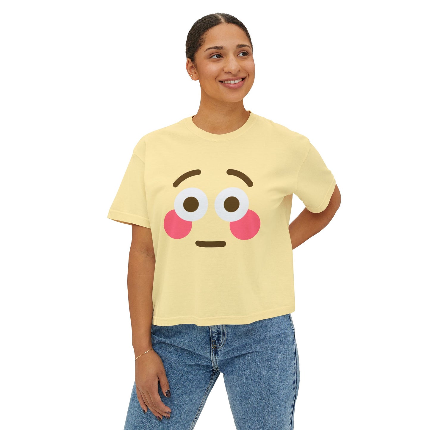 Blush Emoji Women's Boxy Tee